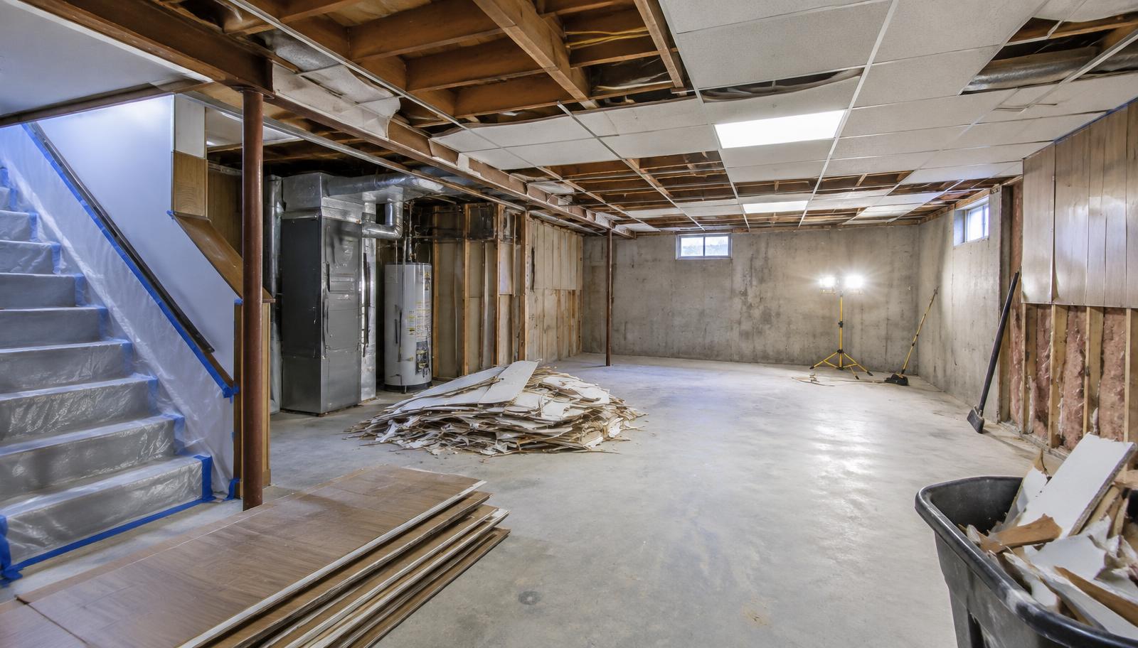 Basement Demolition work area