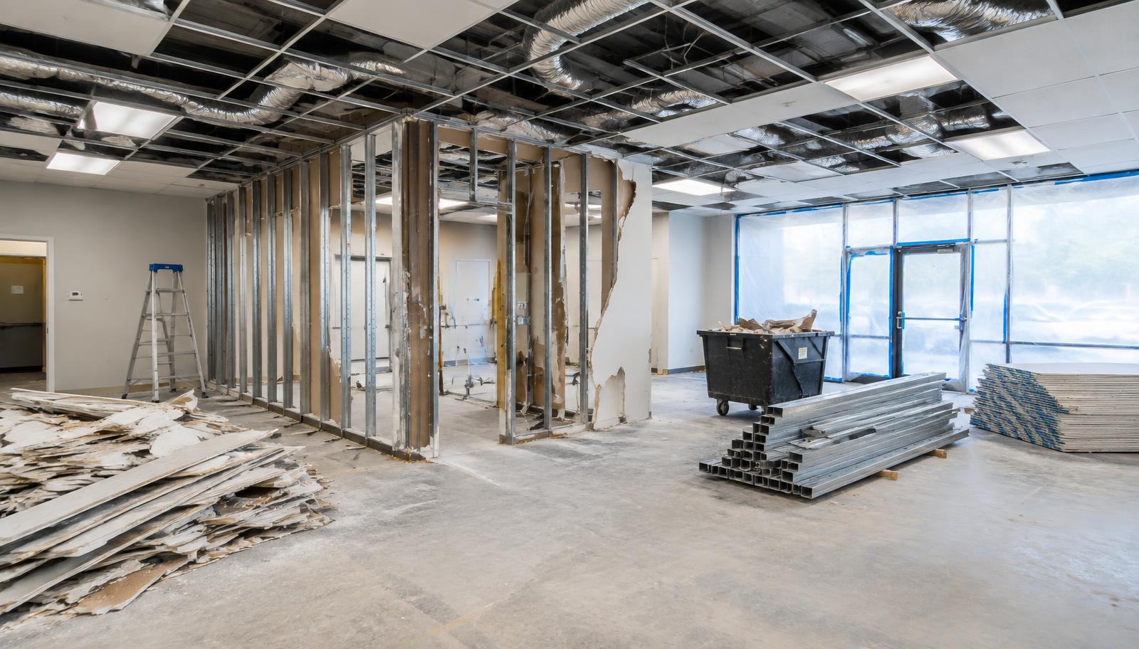 Commercial Interior Demolition work area