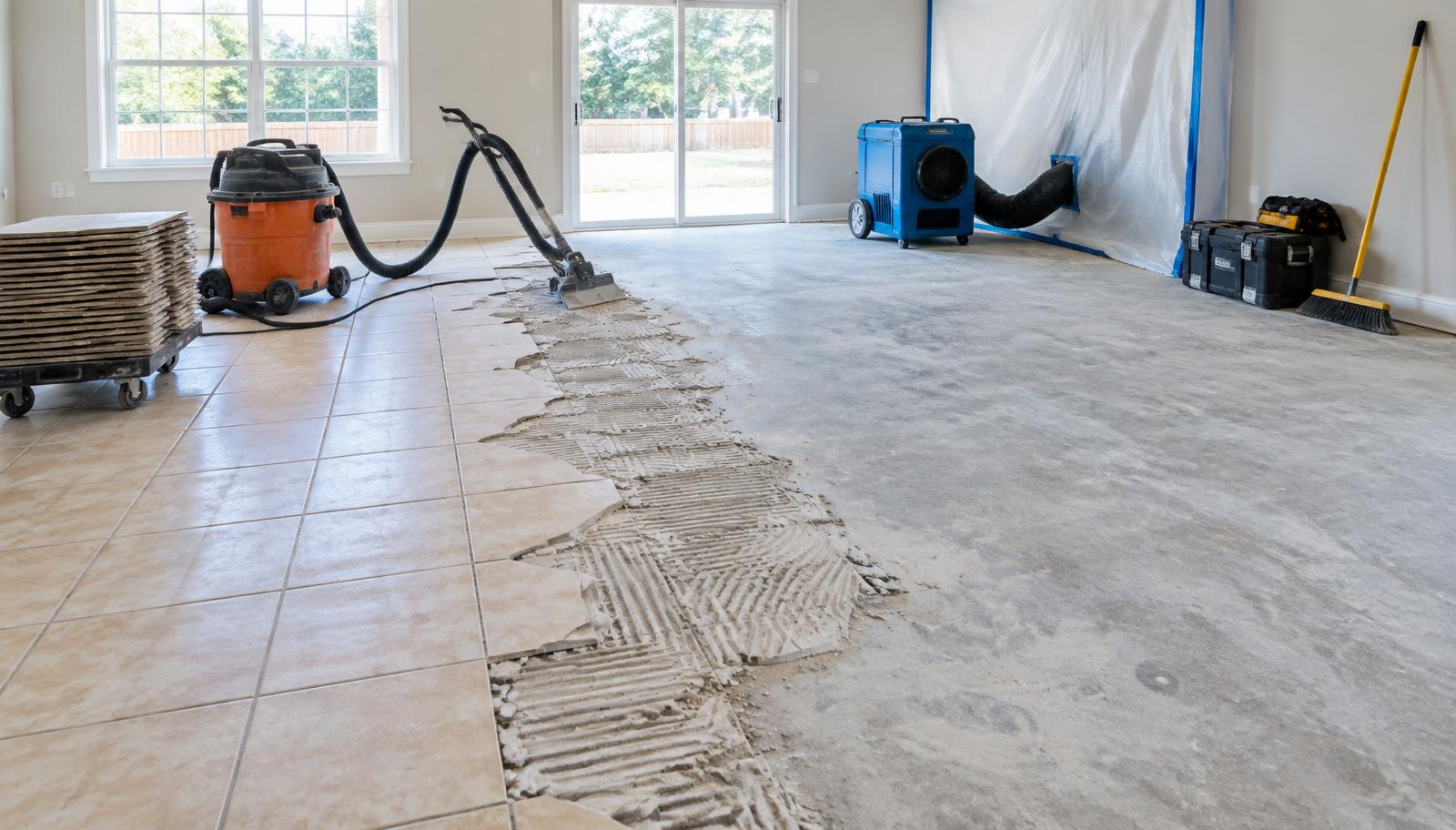 Flooring Removal work area